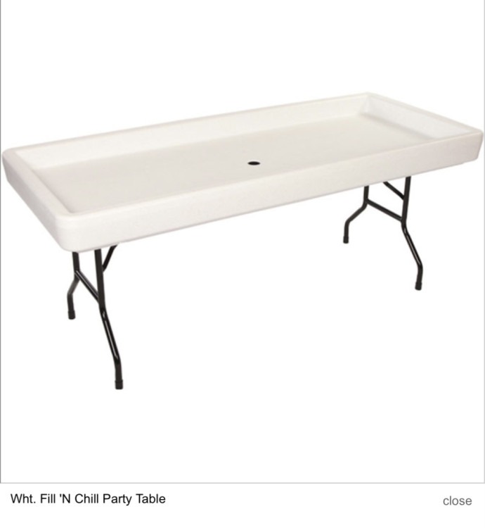 6 foot fill n chill party table