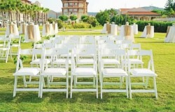 White padded chairs