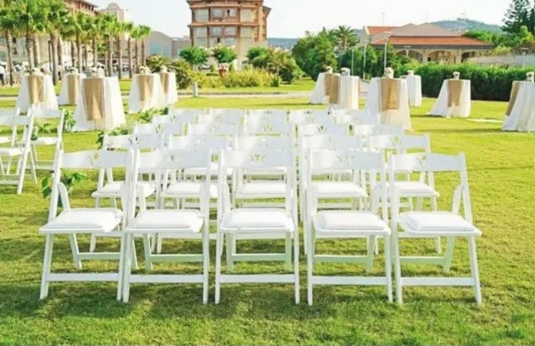 White padded chairs