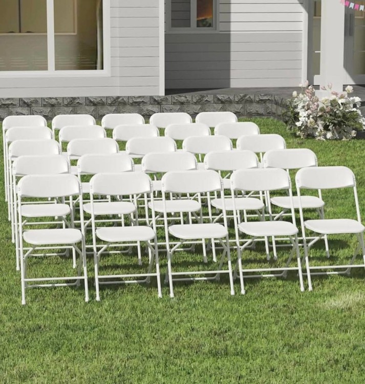 White folding chairs